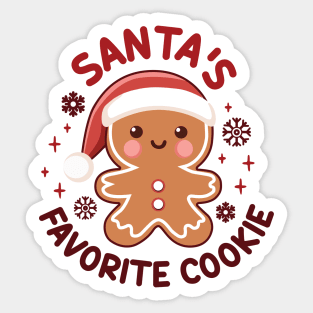 Santa's Favorite Cookie Baby Bodysuit Sticker